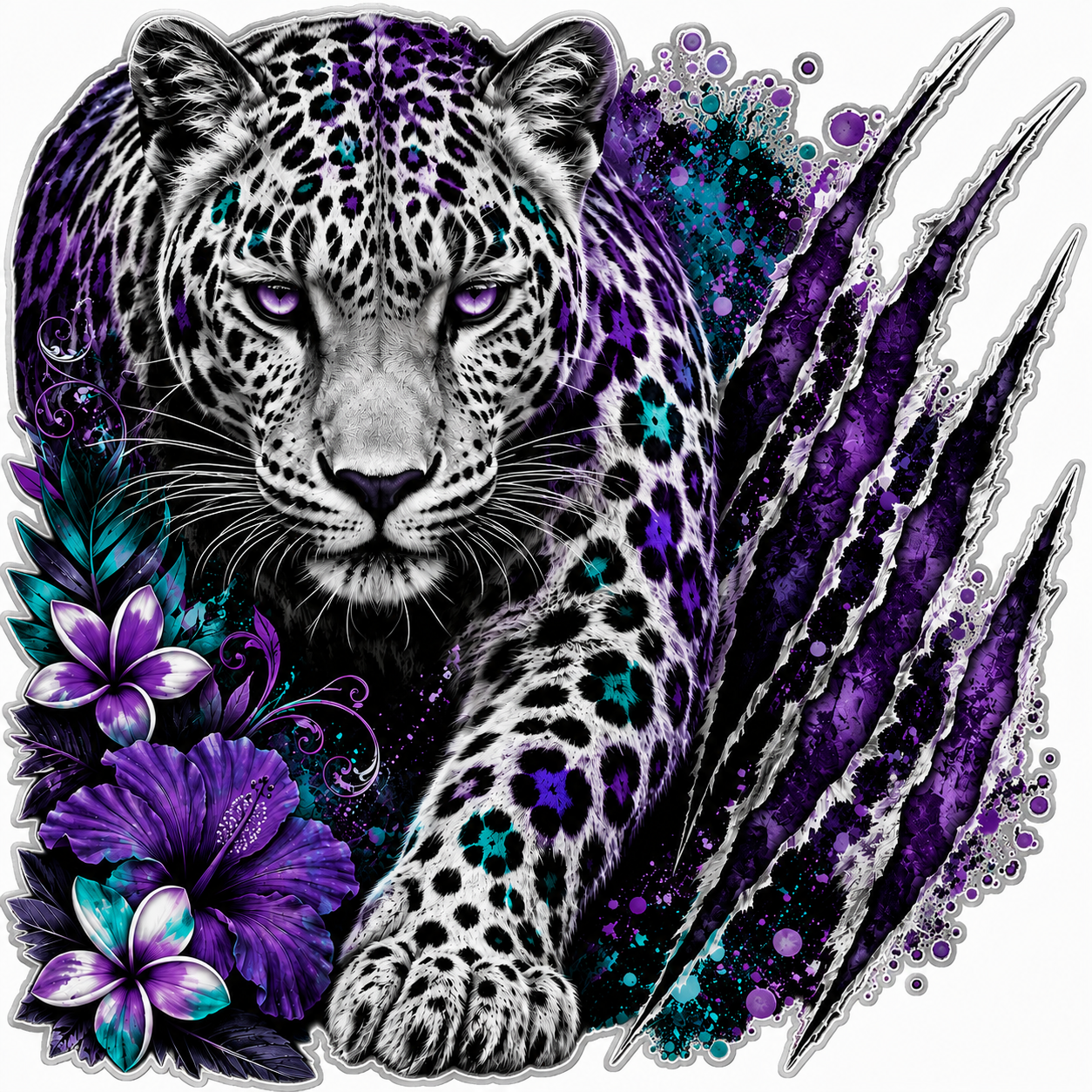 Purple and Teal Leopard