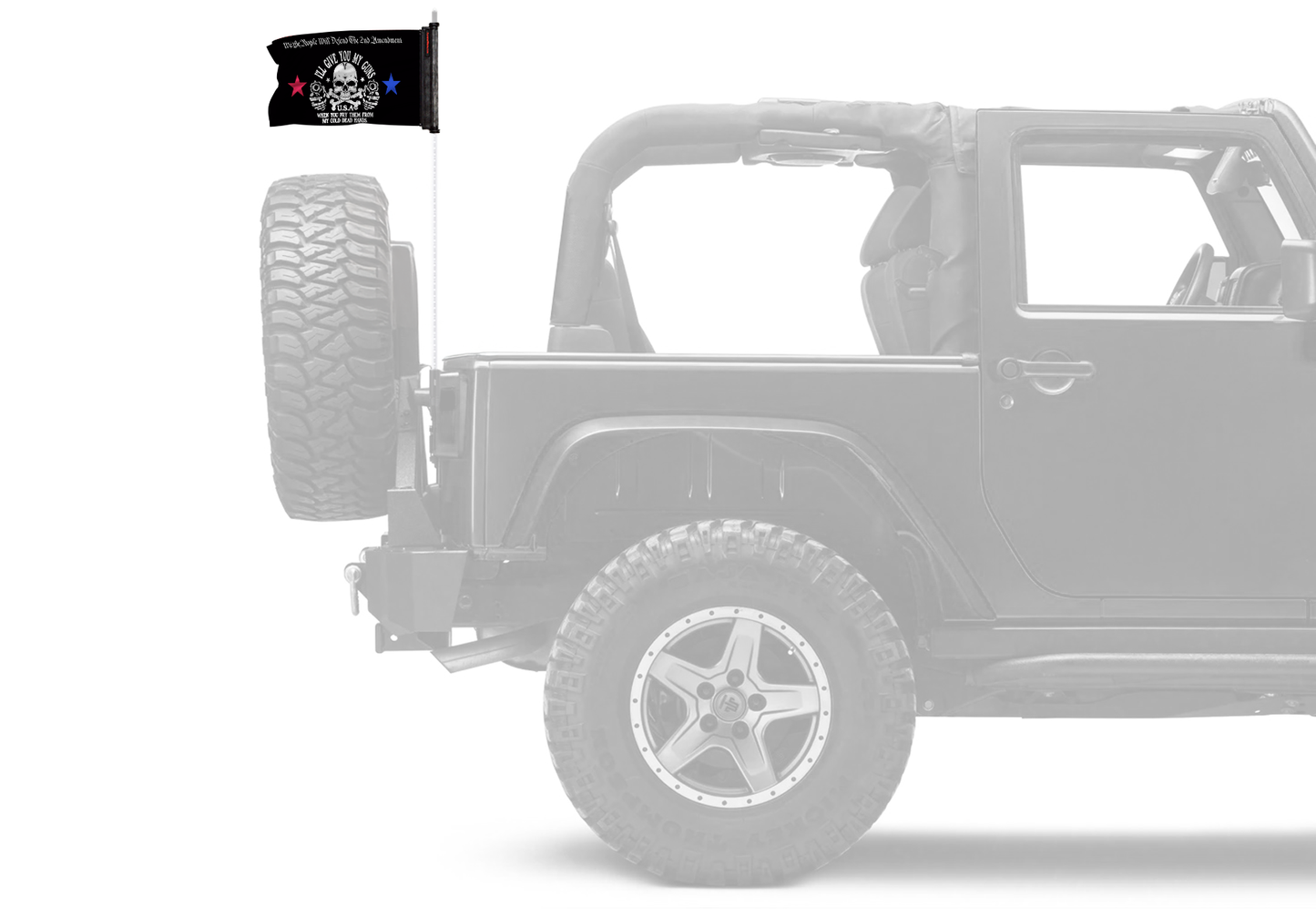 2A We The People 12"x18" Forever Wave Flag for Jeep Wrangler JKU 4-Door 2007-2018