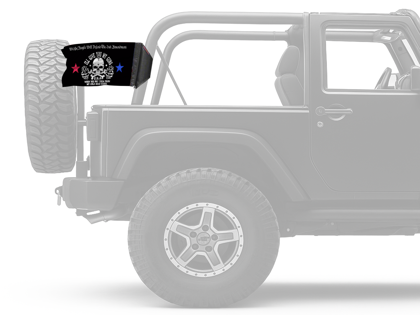 2A We The People 12"x18" Forever Wave Flag for Jeep Wrangler JKU 4-Door 2007-2018