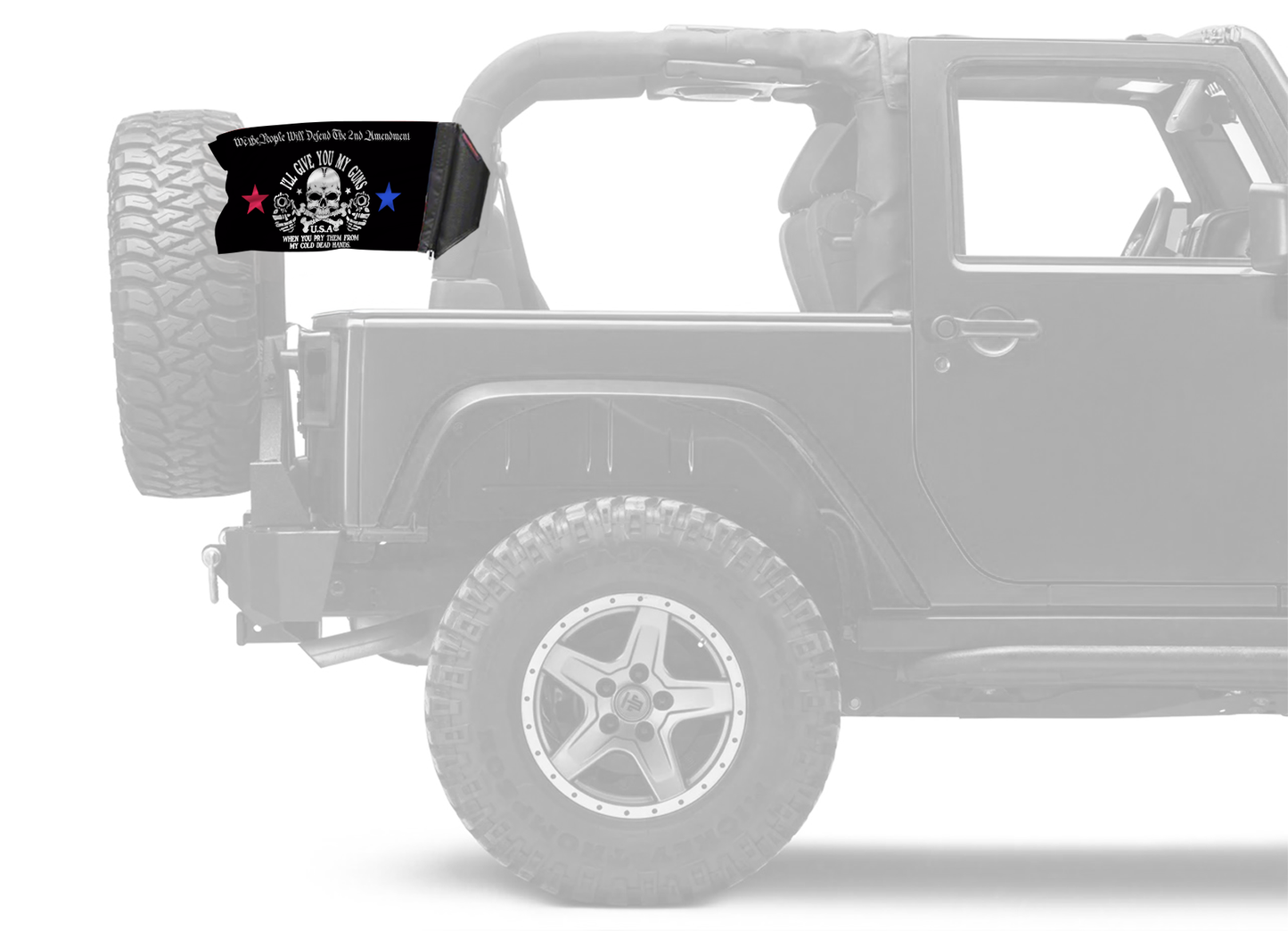2A We The People 12"x18" Forever Wave Flag for Jeep Wrangler JLU 4-Door 2018-Present