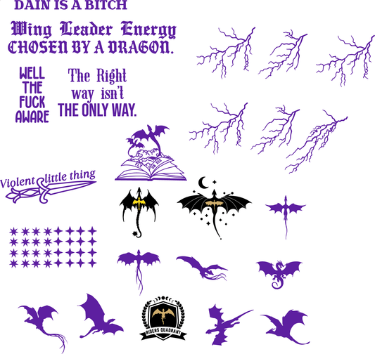 Purple Dragon Door Decals
