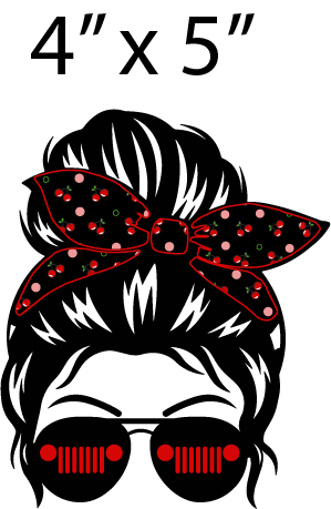 Custom Cherry Messy Bun Girl