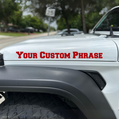 Custom Set of Hood Names- Design Your Own Decal!