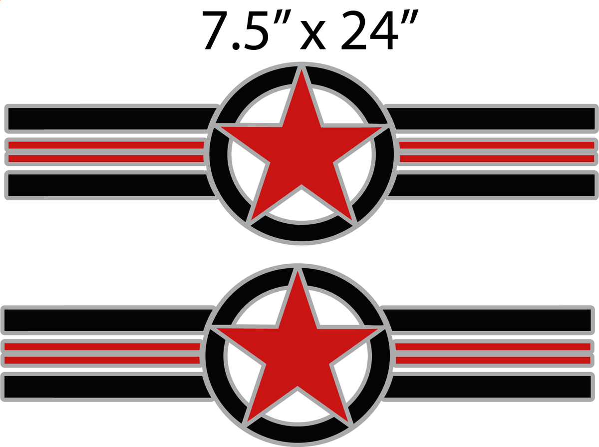 Custom Tri Color Decals