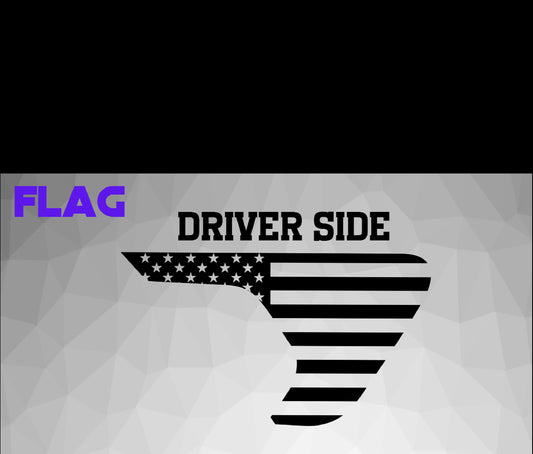 Drivers side single side matte black