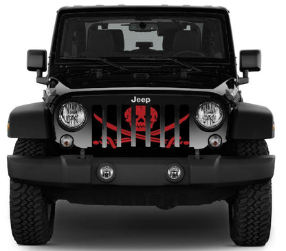 Platinum Ahoy Matey Dark Red Pirate Flag Grille Insert