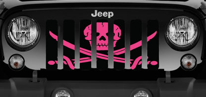 Platinum Ahoy Matey Hot Pink Pirate Flag Grille Insert
