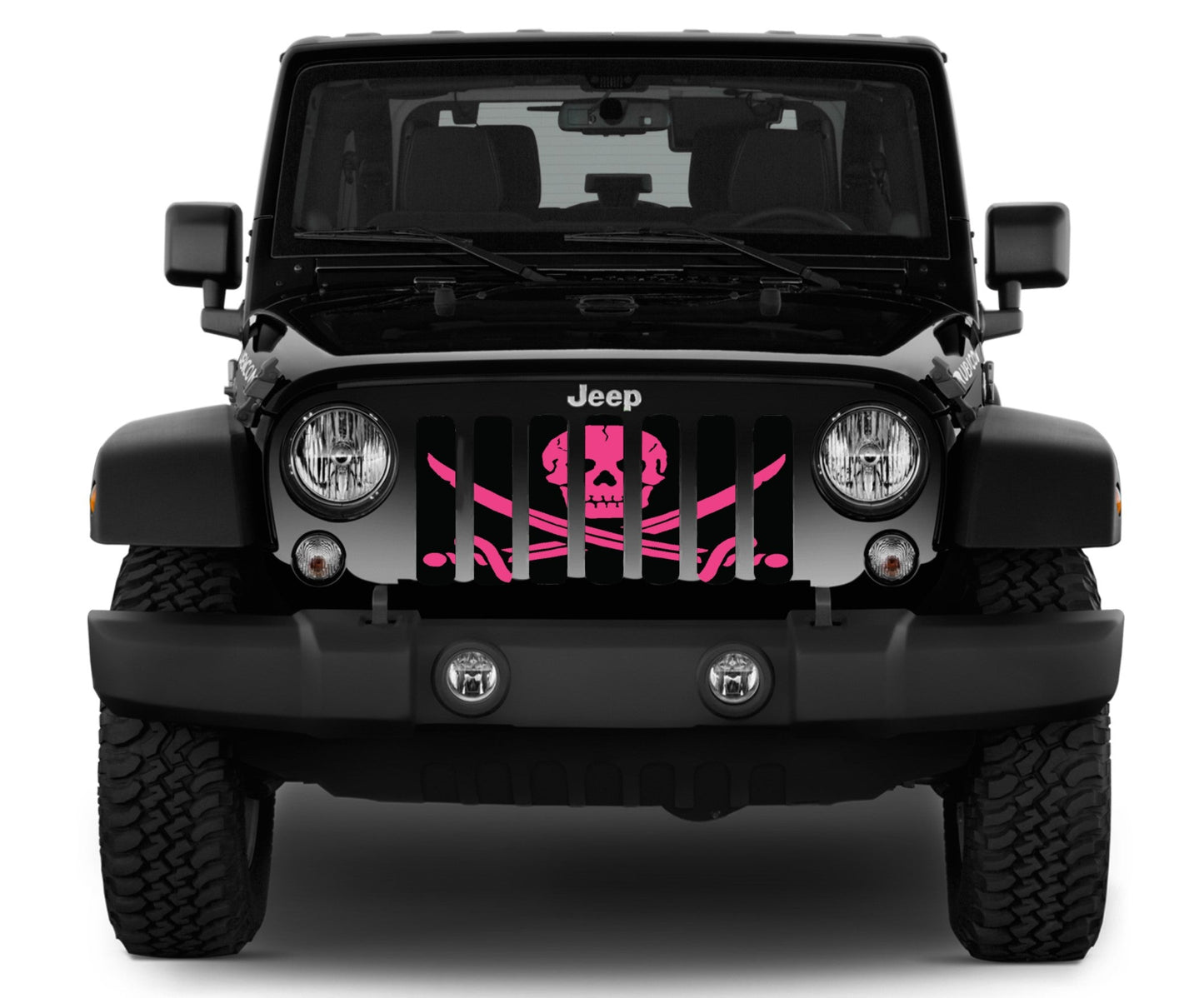 Ahoy Matey Hot Pink Pirate Flag Grille Insert