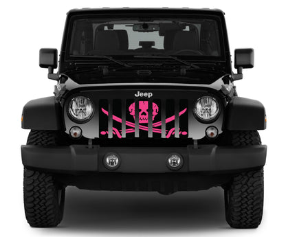 Ahoy Matey Hot Pink Pirate Flag Grille Insert