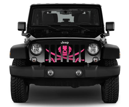 Platinum Ahoy Matey Hot Pink Pirate Flag Grille Insert
