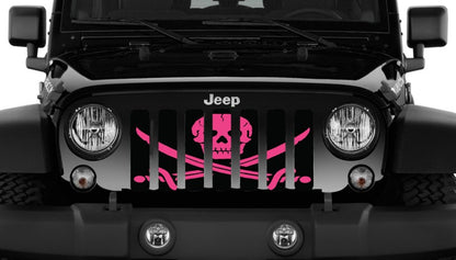 Platinum Ahoy Matey Hot Pink Pirate Flag Grille Insert