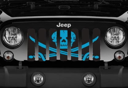 Platinum Ahoy Matey Oasis Blue Pirate Flag Grille Insert