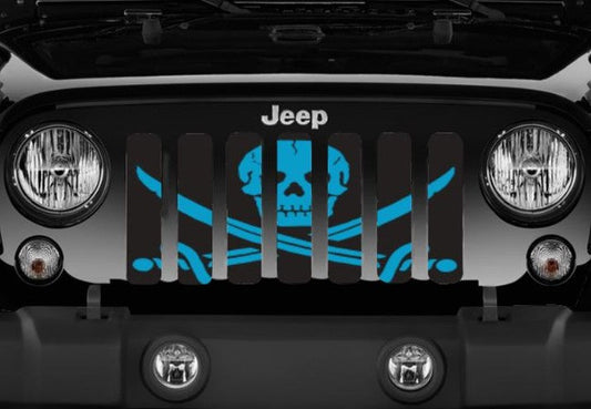 Platinum Ahoy Matey Oasis Blue Pirate Flag Grille Insert