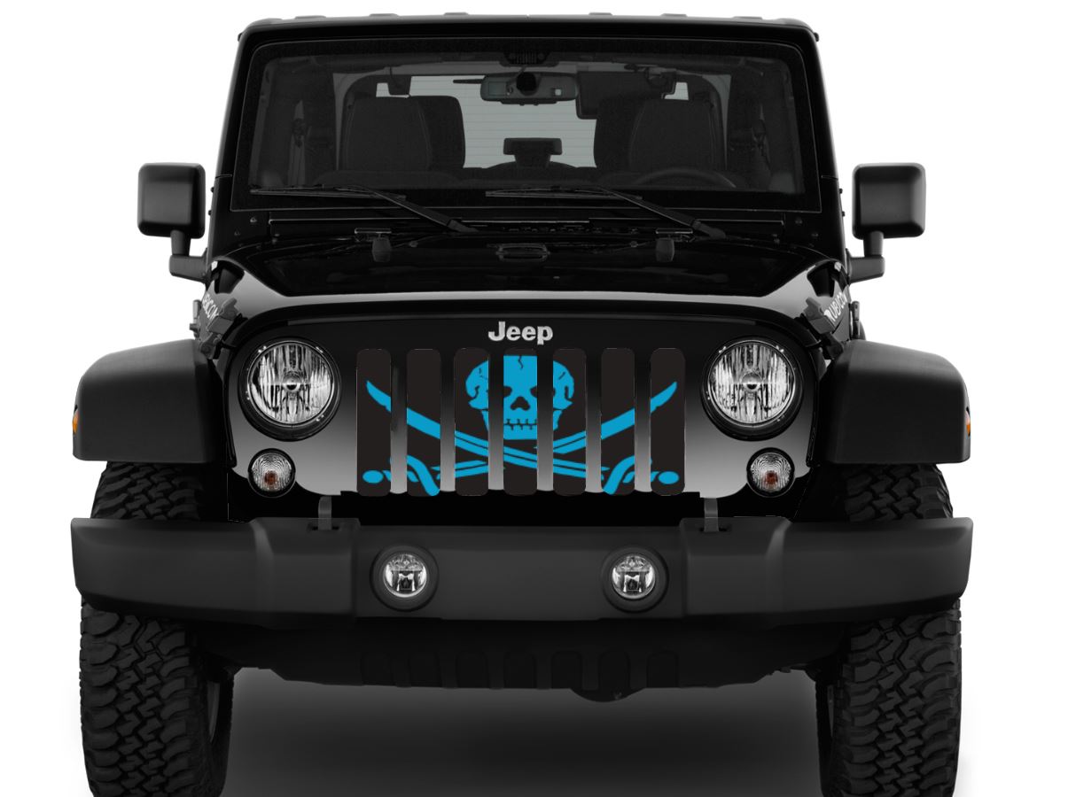 Ahoy Matey Oasis Blue Pirate Flag Grille Insert