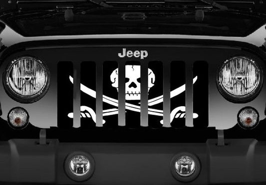 Platinum Ahoy Matey Pirate Flag Grille Insert