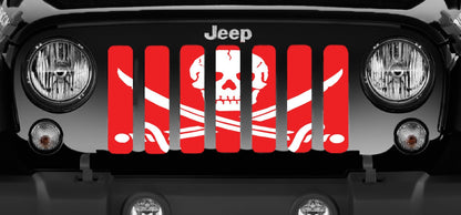 Platinum Ahoy Matey Pirate Flag Red Grille Insert