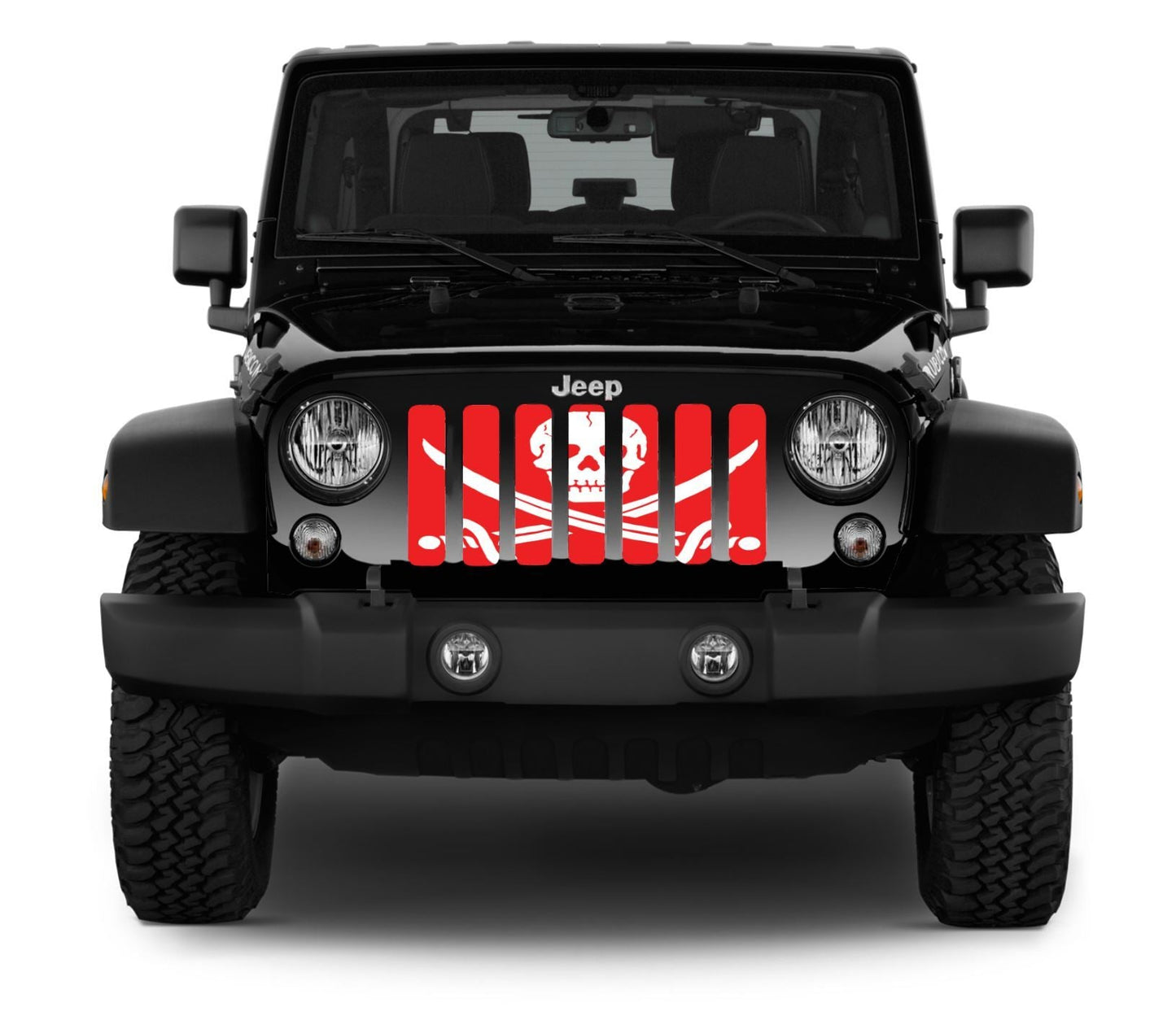 Platinum Ahoy Matey Pirate Flag Red Grille Insert