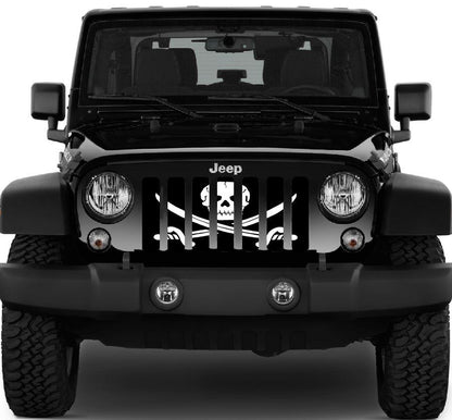 Platinum Ahoy Matey Pirate Flag Grille Insert