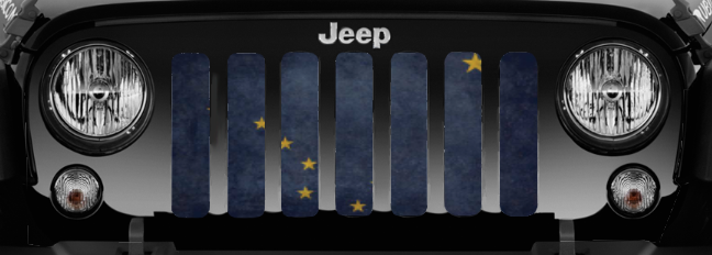 Alaska Grunge State Flag Grille Insert