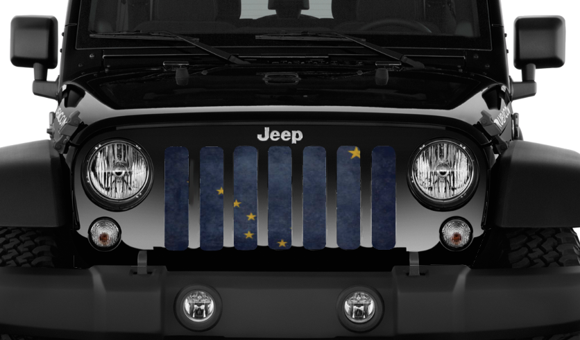 Alaska Grunge State Flag Grille Insert