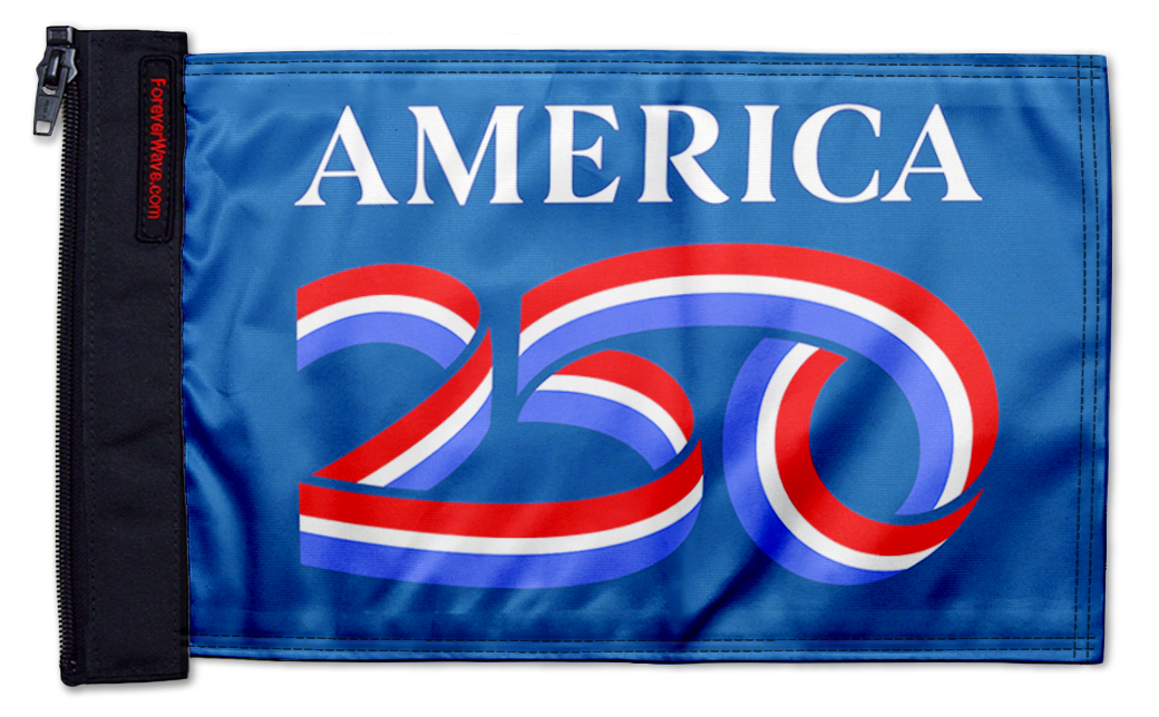 America 250 12"x18" Forever Wave Flag for Jeep Wrangler JLU 4-Door 2018-Present