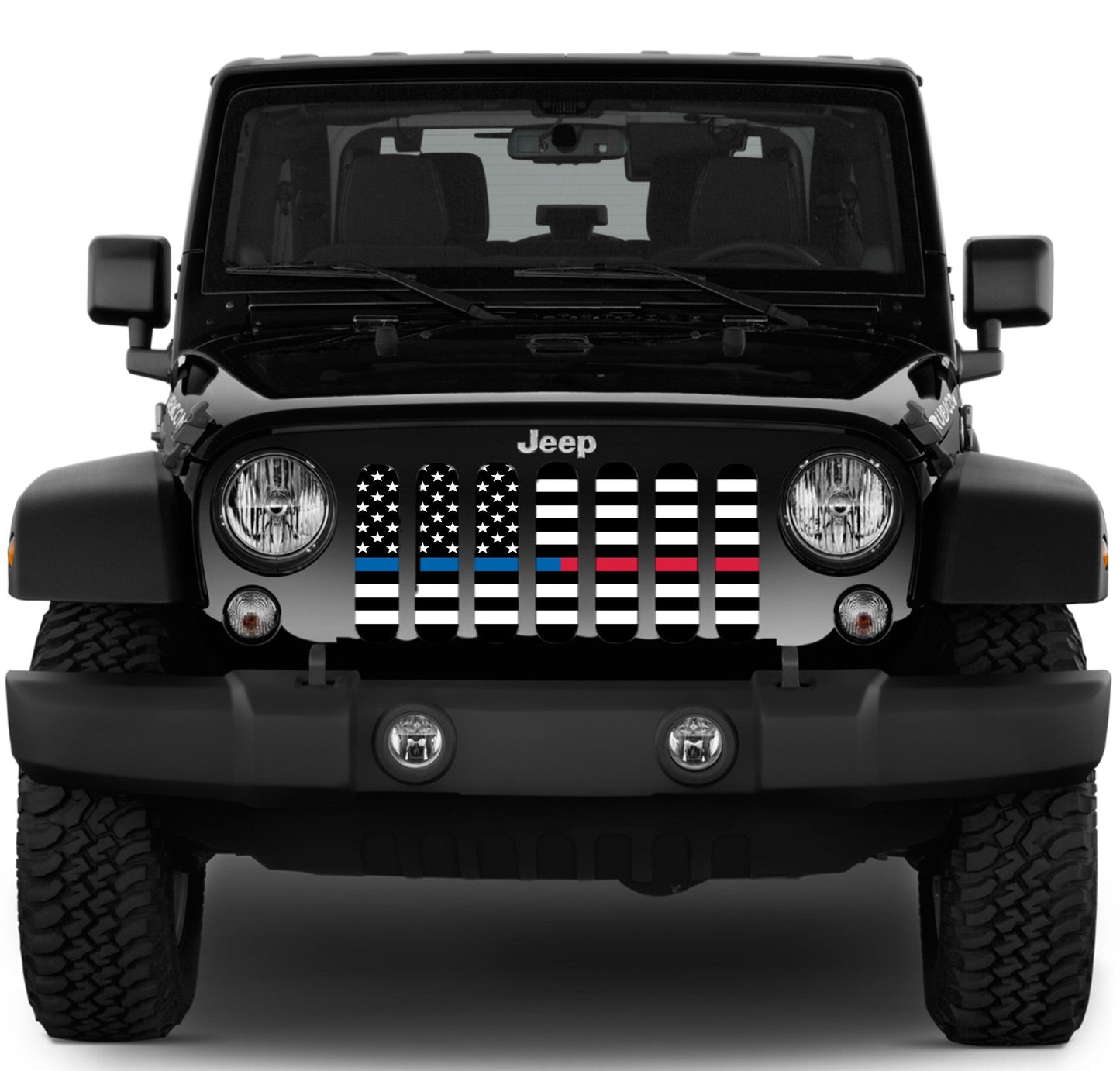 American Black and White Back the Blue and Red Grille Insert