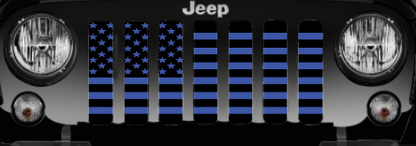 Platinum Black and Blue American Flag Grille Insert