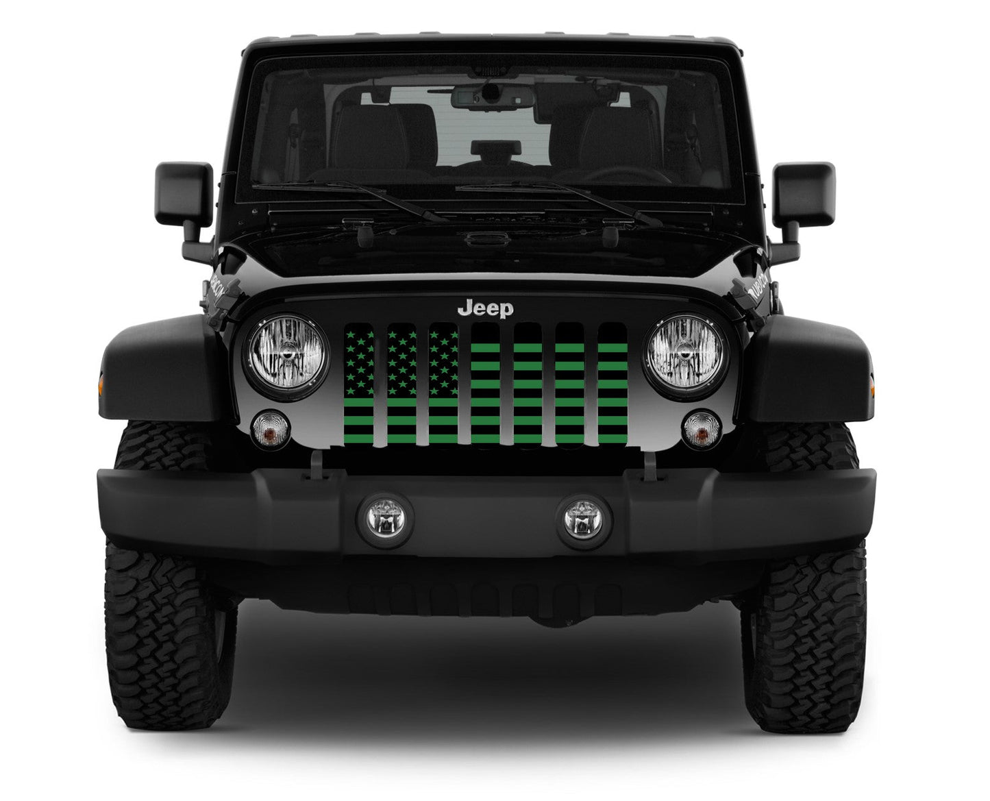 Black and Green American Flag Grille Insert