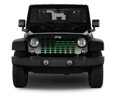 Black and Green American Flag Grille Insert