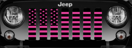Black and Hot Pink American Flag Grille Insert