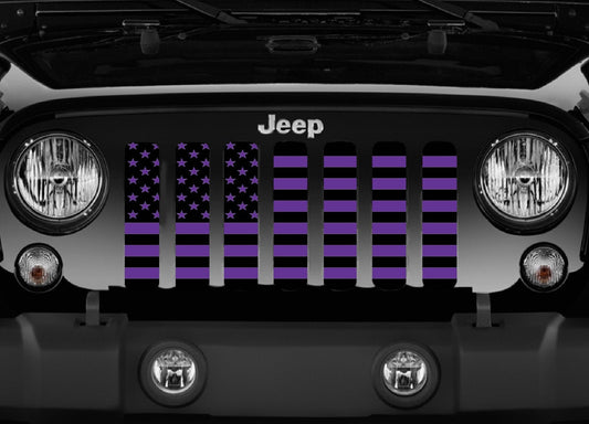 Platinum Black and Purple American Flag Grille Insert
