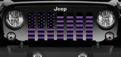 Platinum Black and Purple American Flag Grille Insert