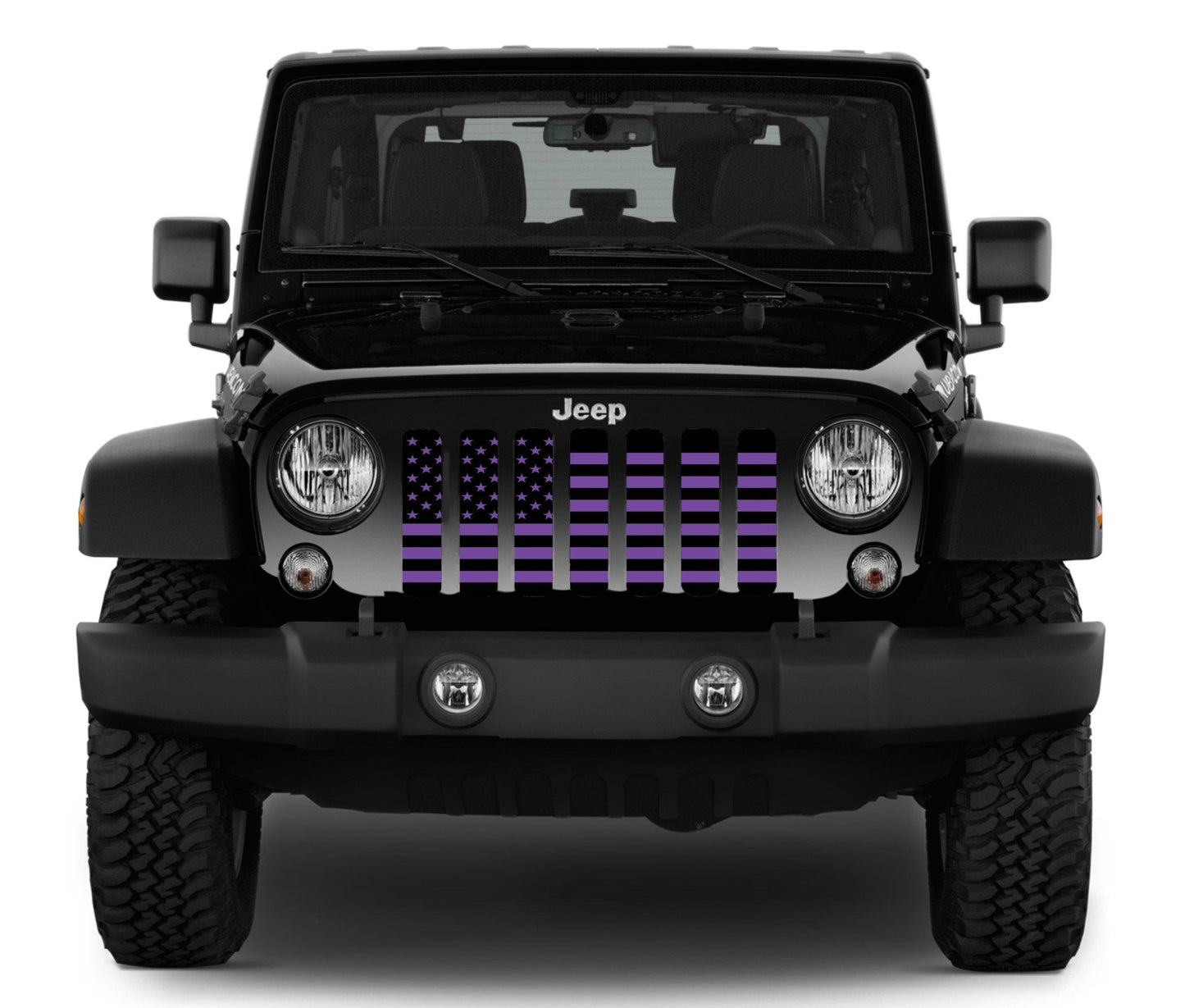 Platinum Black and Purple American Flag Grille Insert