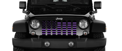 Platinum Black and Purple American Flag Grille Insert