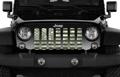 American Flag Digital Green Camo Grille Insert