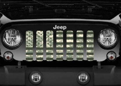 American Flag Digital Green Camo Grille Insert