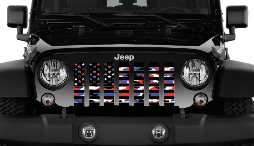 American Patriotic Camo Flag Grille Insert
