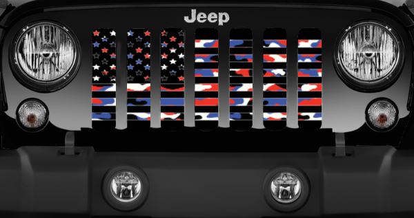 American Patriotic Camo Flag Grille Insert