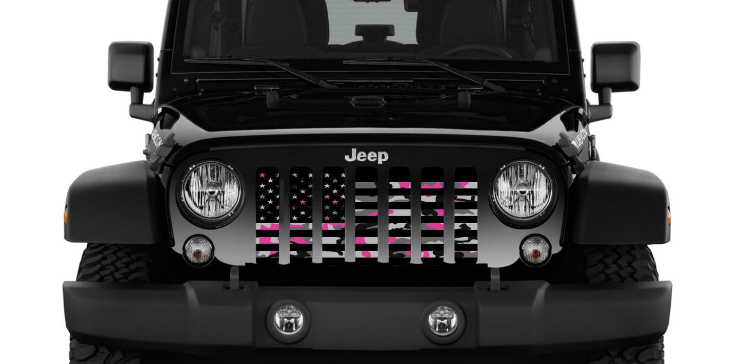 American Pink Camo Grille Insert