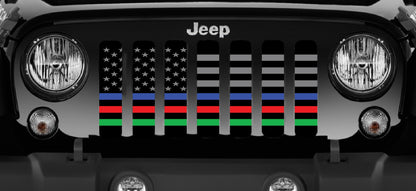 Hold the Line Back the Blue, Red, Green Grille Insert