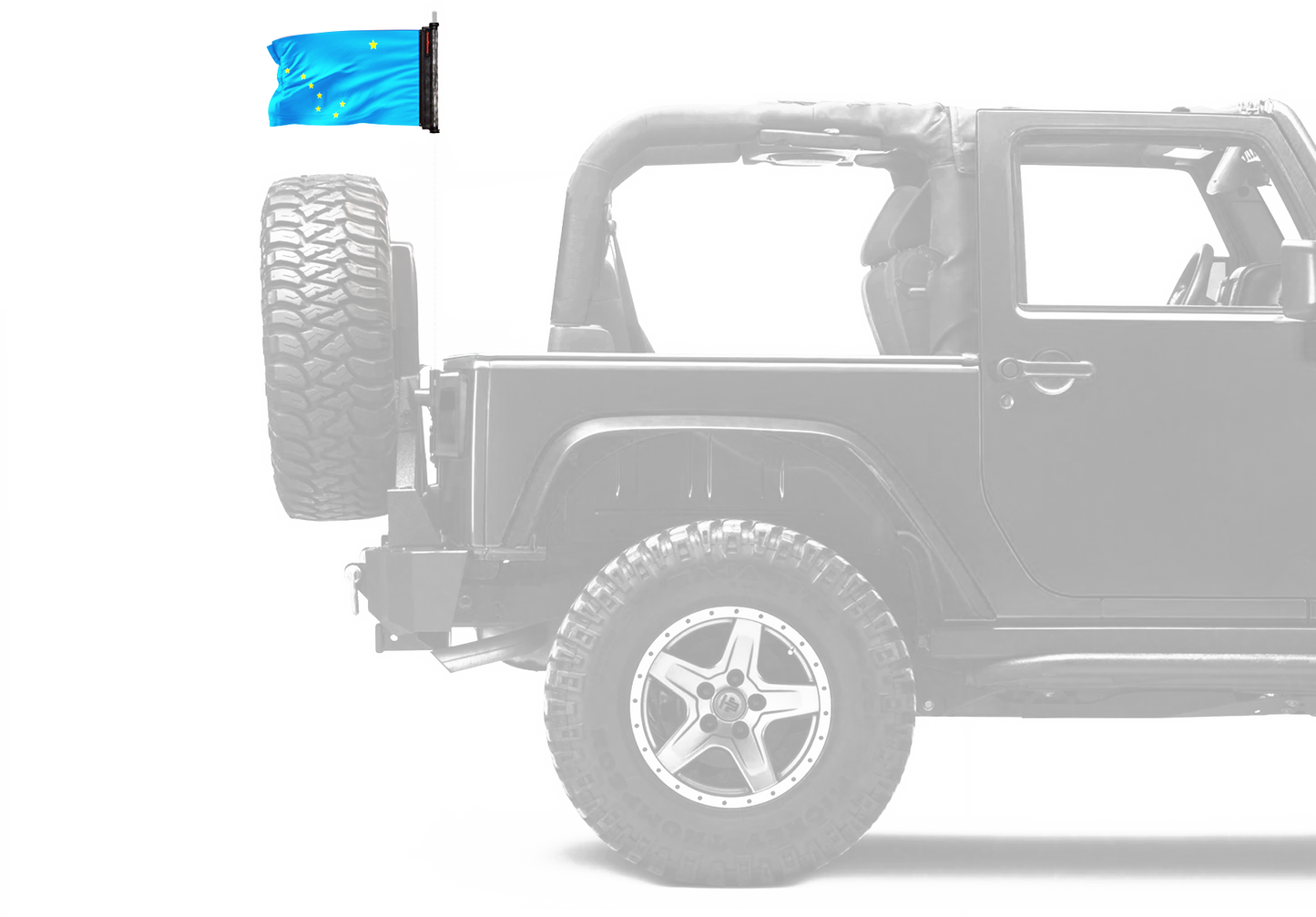 State Flag Alaska 12"x18" Forever Wave Flag for Jeep Wrangler JLU 4-Door 2018-Present