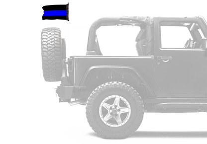Thin Blue Line 12"x18" Forever Wave Flag for Jeep Wrangler JKU 4-Door 2007-2018