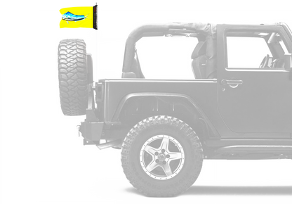 Dolphin 12"x18" Forever Wave Flag for Jeep Wrangler JLU 4-Door 2018-Present