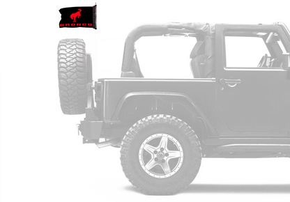 Bucking Bronco 12"x18" Forever Wave Flag for Jeep Wrangler JLU 4-Door 2018-Present