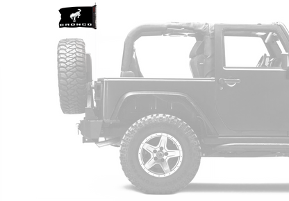 Bucking Bronco 12"x18" Forever Wave Flag for Jeep Wrangler JLU 4-Door 2018-Present