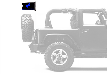 Bucking Bronco 12"x18" Forever Wave Flag for Jeep Wrangler JLU 4-Door 2018-Present