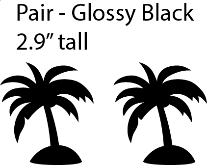 2 Palm Trees - Glossy Black