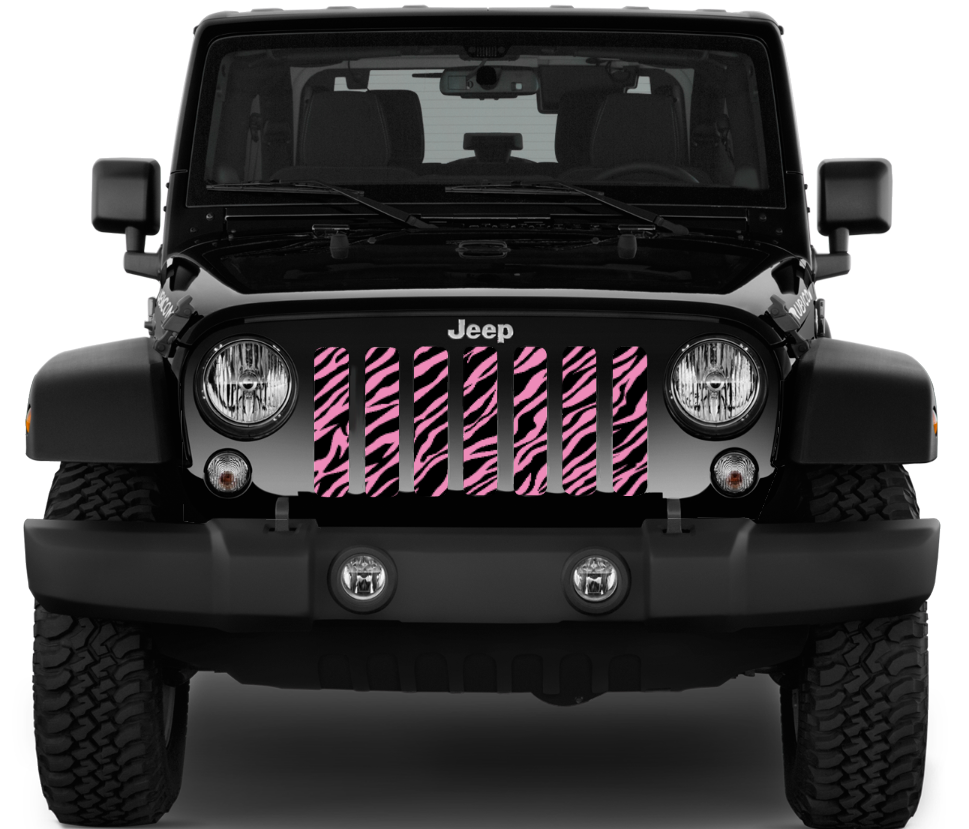 Baby Pink Zebra Print Grille Insert
