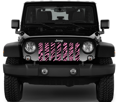 Platinum Baby Pink Zebra Print Grille Insert