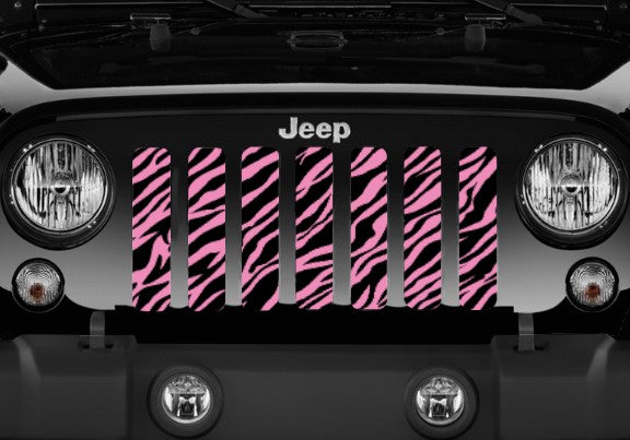Platinum Baby Pink Zebra Print Grille Insert